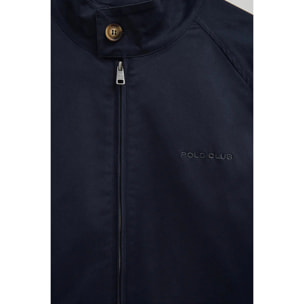 Giacca Harrington Bowery blu marino con ricamo Polo Club