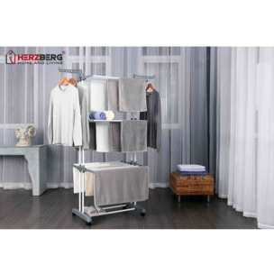 Séchoir multifonctions 20m d'étendage gris Herzberg HG8034-GRY
