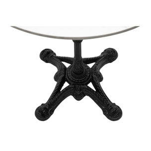 Table bistrot ronde en pierre minérale et métal noir D60 cm CONTY