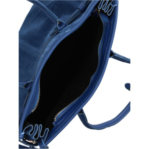 Borsa a spalla da donna Made in Italy - Modello Novara Ultra - Pelle scamosciata - 31.5 x 20.0 x 14.0 cm