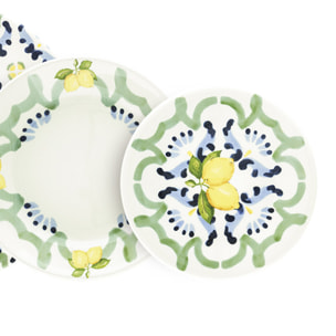 Servizio piatti Amalfi da 18 pezzi in ceramica sottosmalto