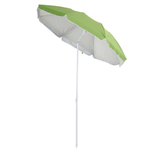 Parasol inclinable octogonal de plage Ø 150 cm tissu polyester haute densité anti-UV mât démontable sac de transport inclus vert