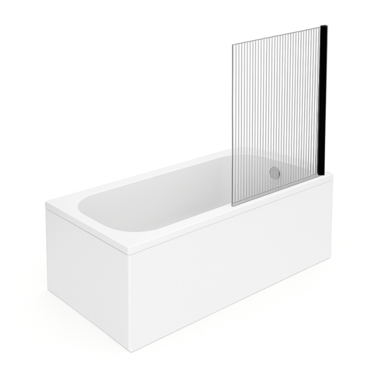 Baignoire droite Oberon quaryl 170 x 75 cm  + Pare bain droite AURYS Raywall Noir mat