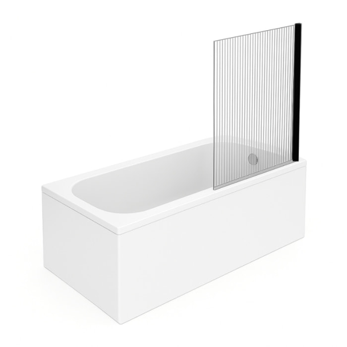 Baignoire droite Oberon quaryl 170 x 75 cm  + Pare bain droite AURYS Raywall Noir mat