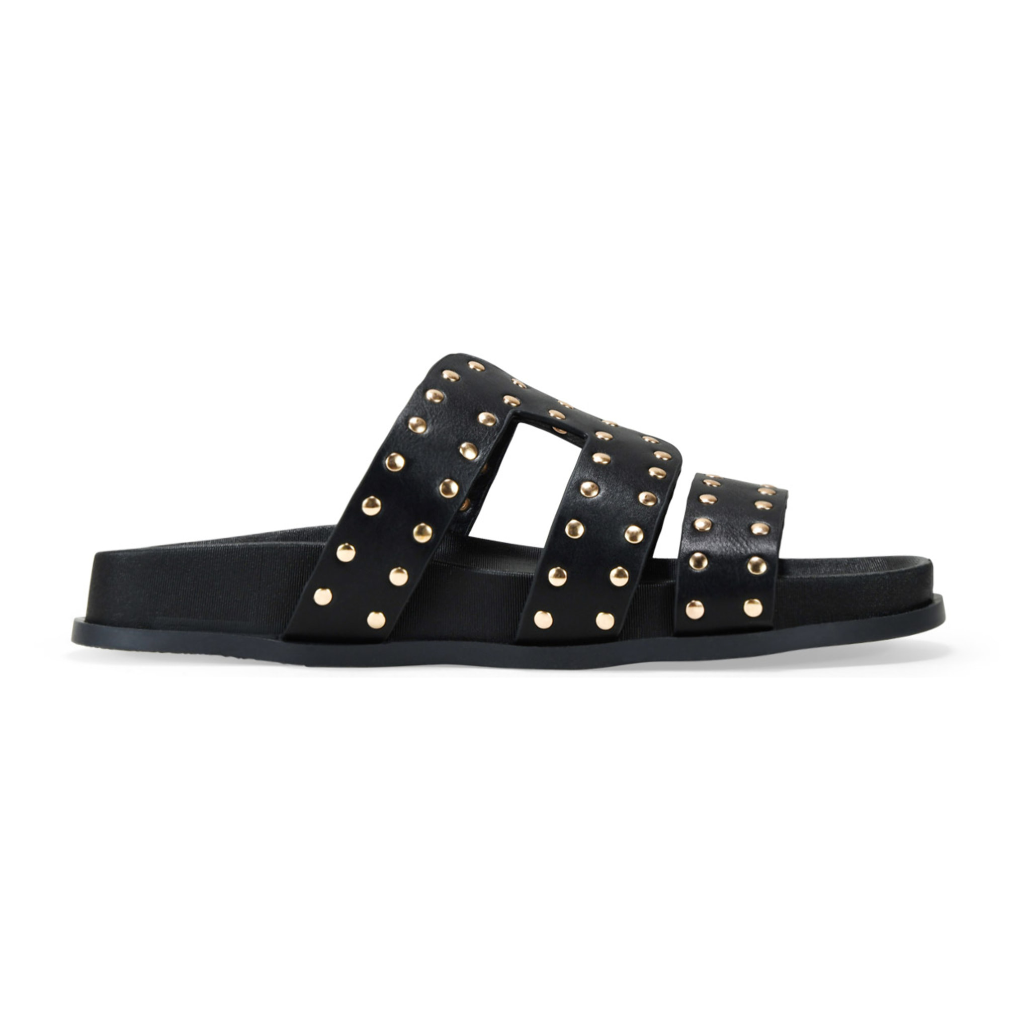 Sandalias planas negras con tachas