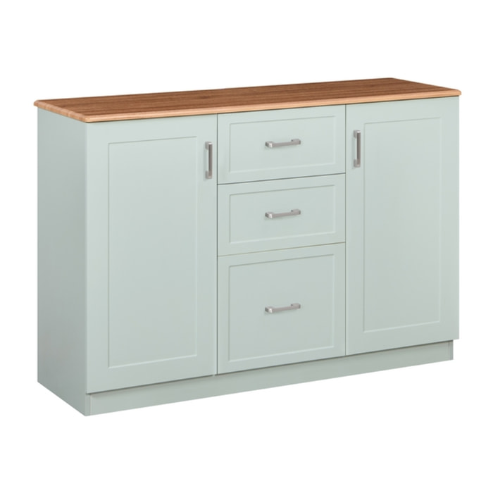 Credenza con top in legno verde salvia 120x82