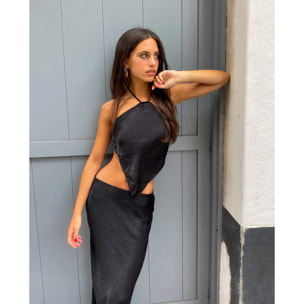 Top de mujer efecto pañuelo con lazada