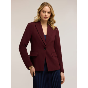 Motivi - Blazer de un botón con bolsillos aplicados - Burgundy