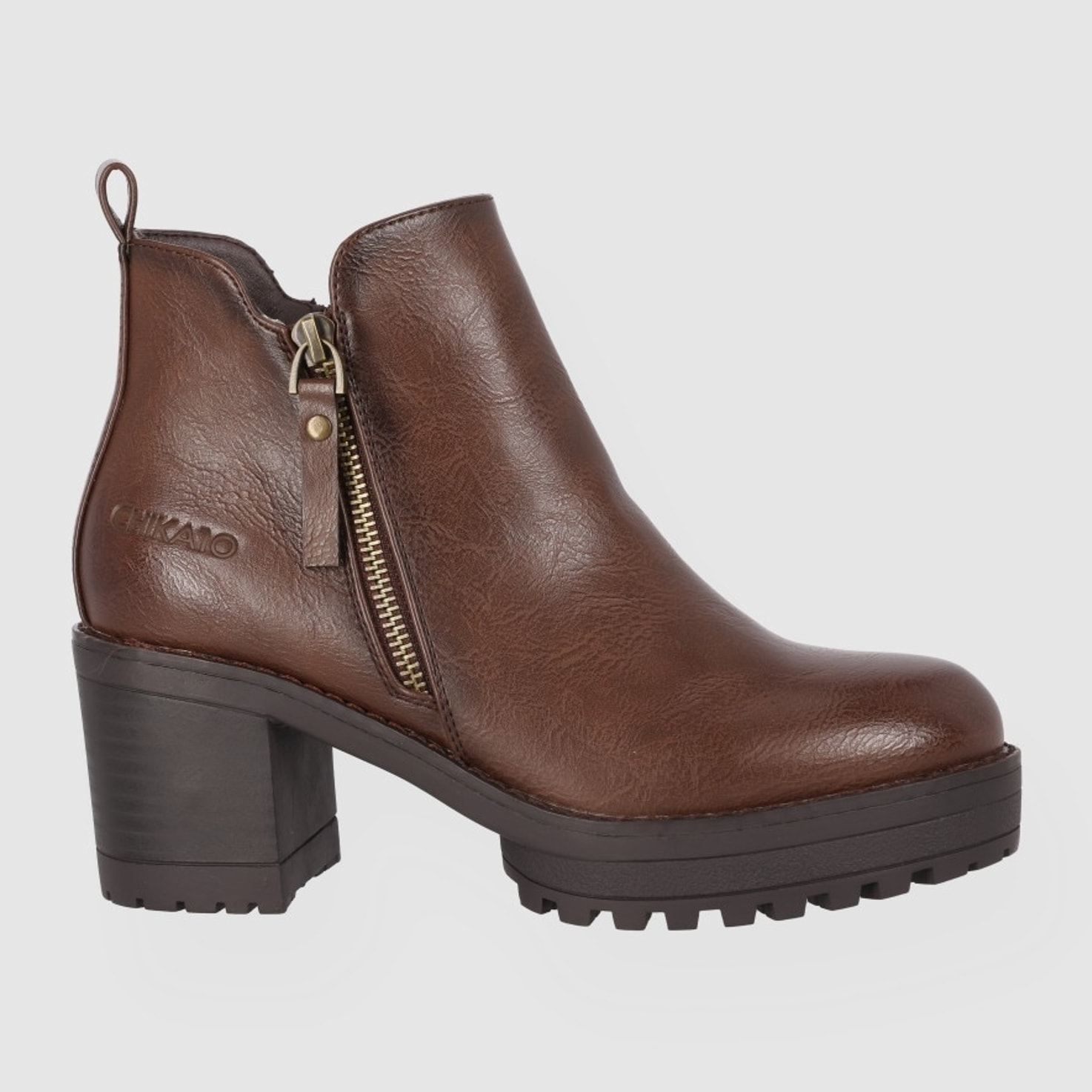 Botines - Marron - Tacón: Bajo