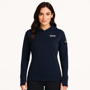 Felpa con cappuccio ECOON Course du Sanglier in blu navy