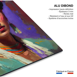 Tableau de fleurs portrait de frida  Tableau alu Dibond