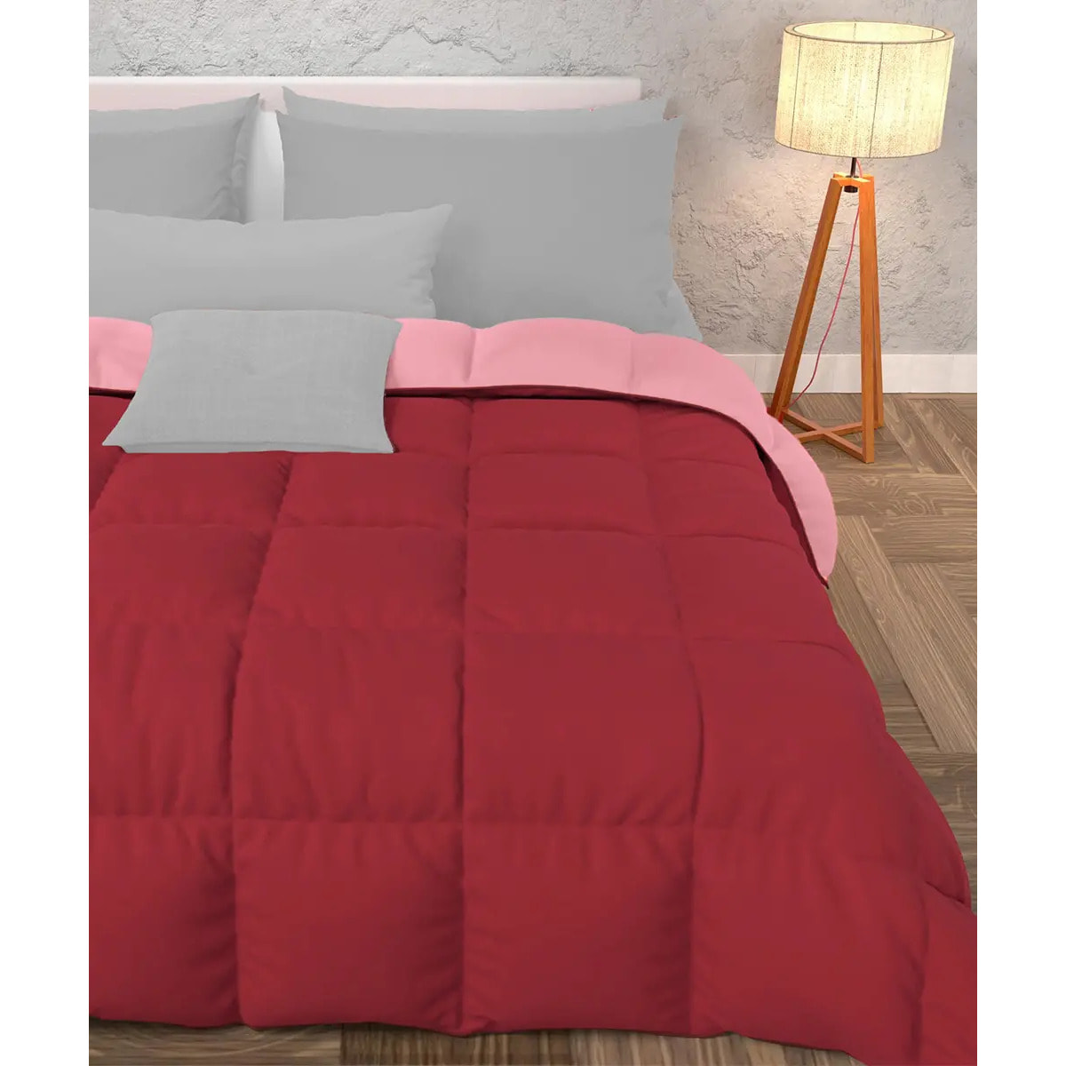 Piumino double face invernale Rosso Rosa in poliestere