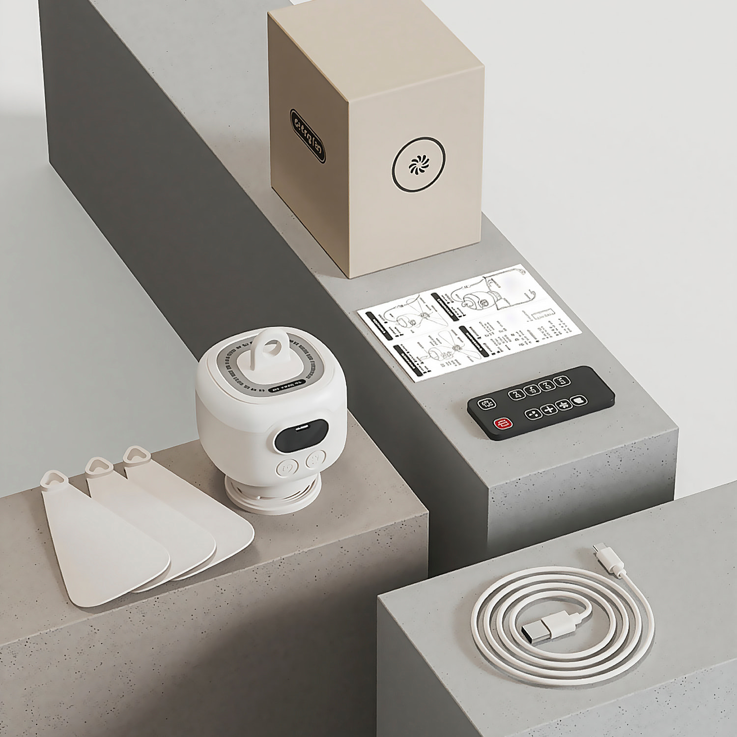Ventilador de techo inalámbrico con batería de 8000mAh FS-6A de 27cm. Con luz LED integrada, 3 velocidades y temporizador. Incluye mando a distancia.