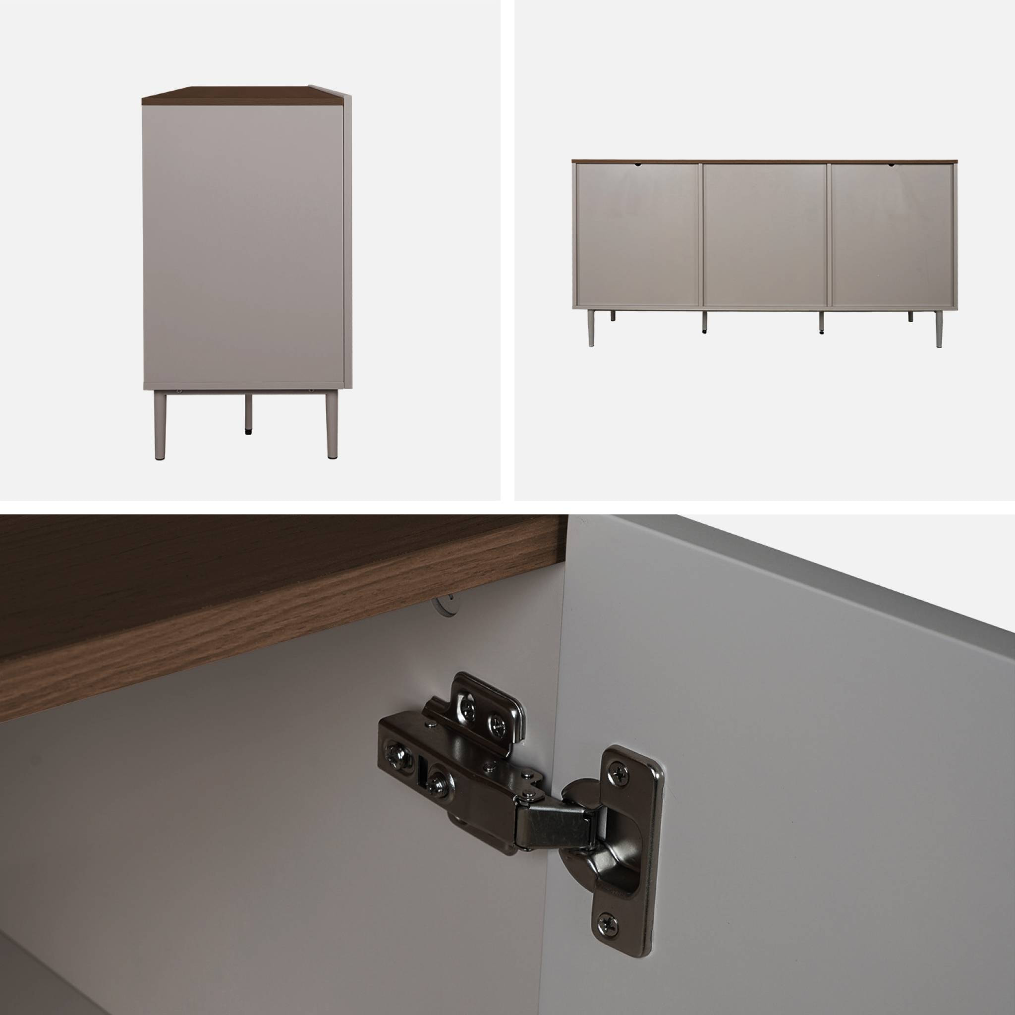 Buffet métal et décor bois 3 portes 150cm ASHTON