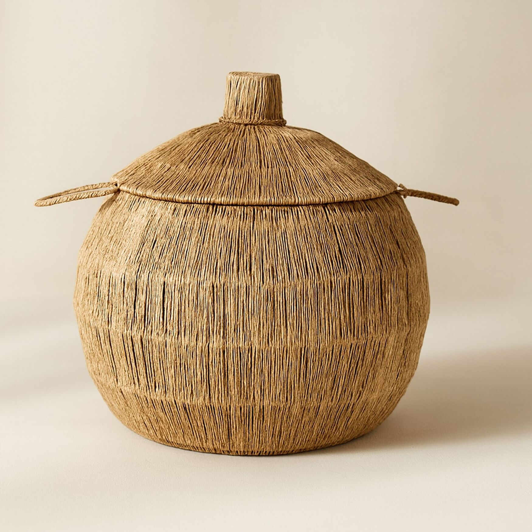 Panier en jute avec couvercle et poignées 40cm SIBU