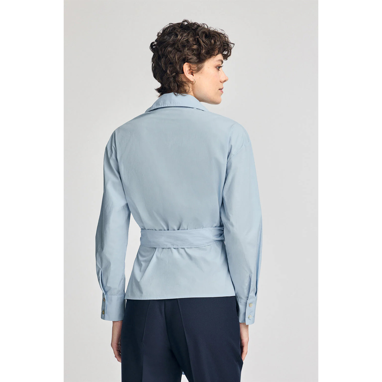 Camicia blu a doppio petto Meggan con dettagli Polo Club