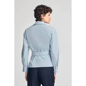 Camicia blu a doppio petto Meggan con dettagli Polo Club