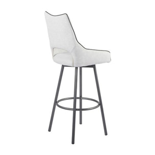 Chaise haute pivotante tissu & pieds métal - KEN
