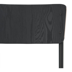 Chaise de bar Clem en bois noir réglable 60/80 cm (lot de 2)