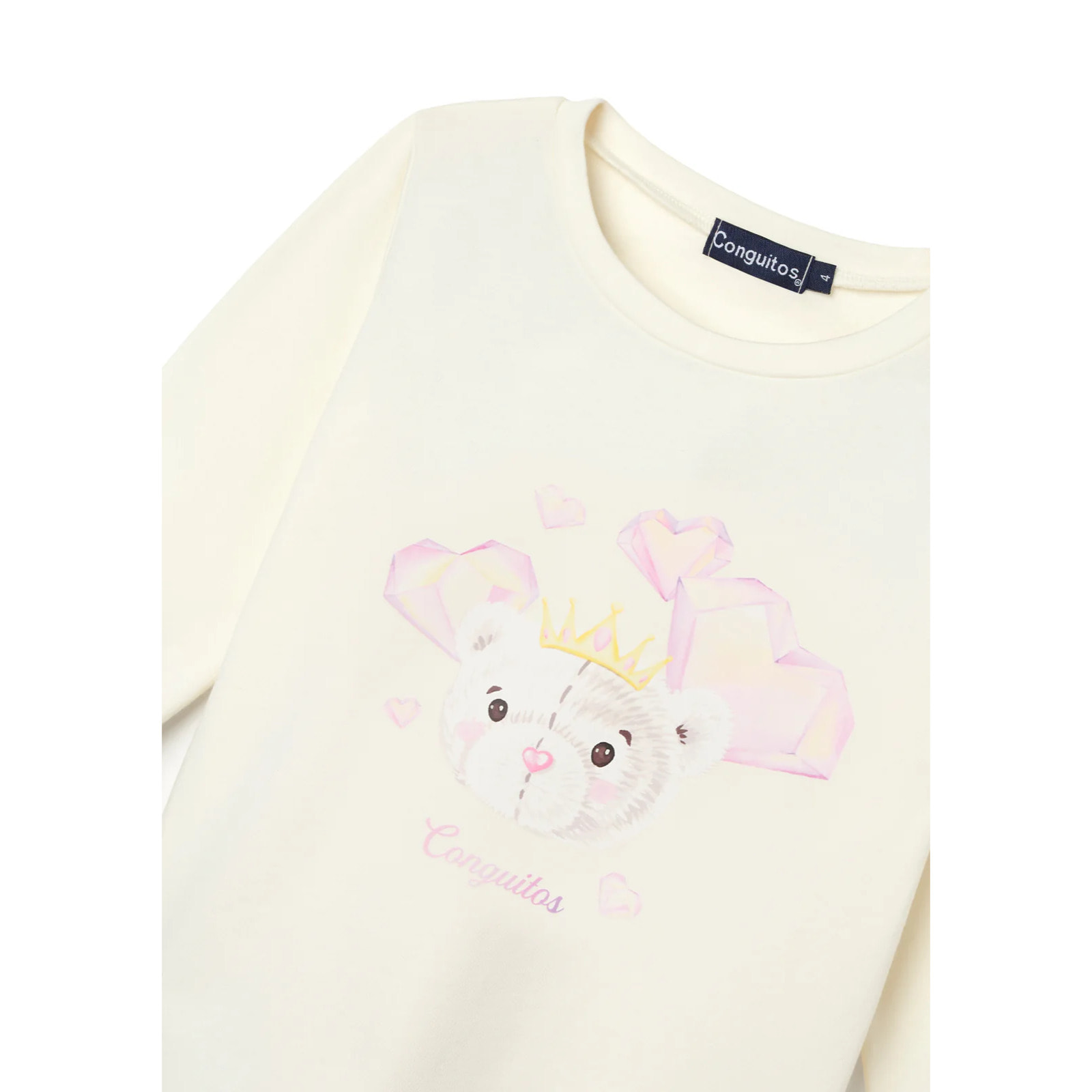 Camiseta Niña Manga Larga Con Estampado Frontal