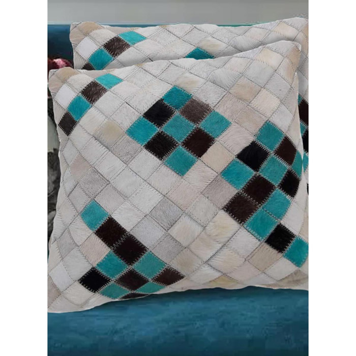 Coussin fait à la main en peau de vache DIHE