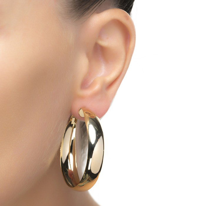 Pendientes de 50mm de diámetro acabado oro amarillo de 18K