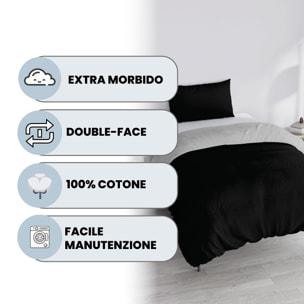 PARURE COPRIPIUMINO NATURAL COLOR PIAZZA E MEZZA - 100% COTONE MADE IN ITALY