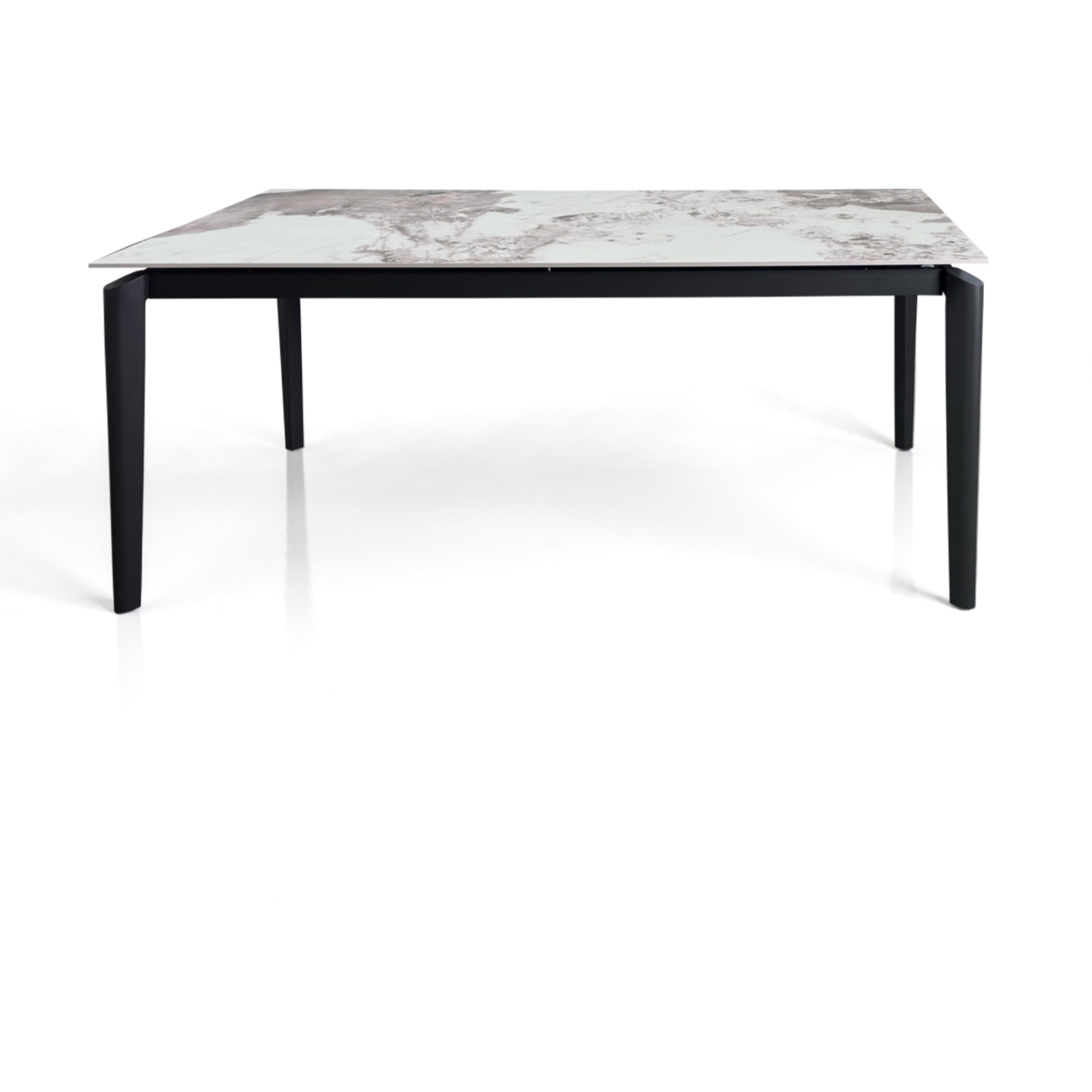 Table à manger extensible Tomasucci WIDE, en céramique, marbre onyx, gris, 160/220 × 90 × 77,5 cm