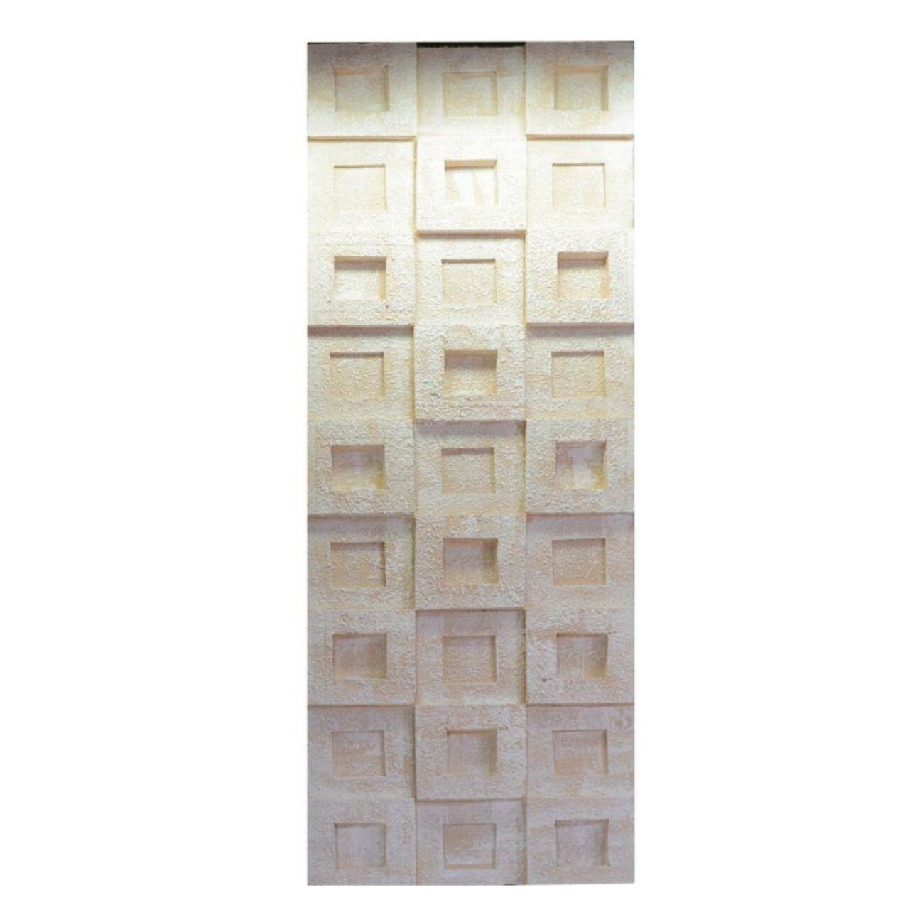 Quadro dipinto bianco con quadretti cm50x150x3/5