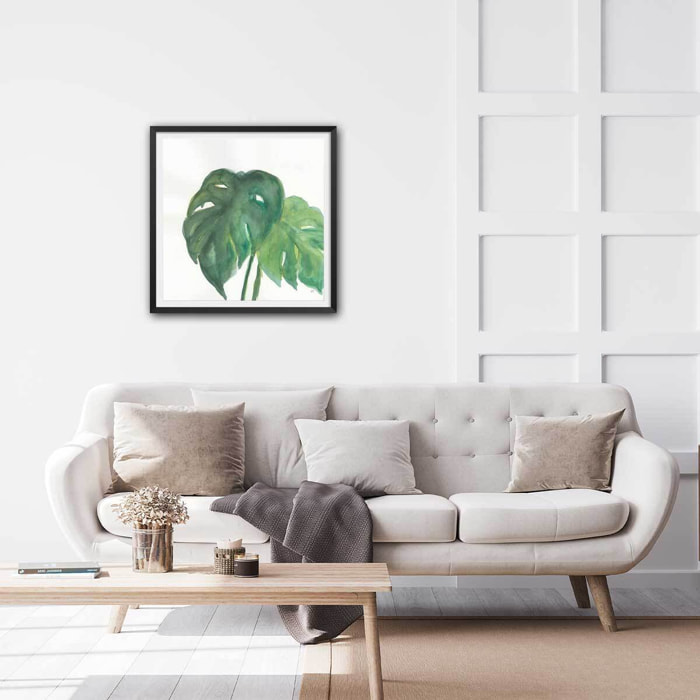Affiche Plante monstera watercolor Affiche sous cadre noir