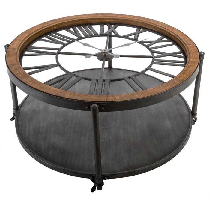 Mesa de centro chrono de metal con péndulo