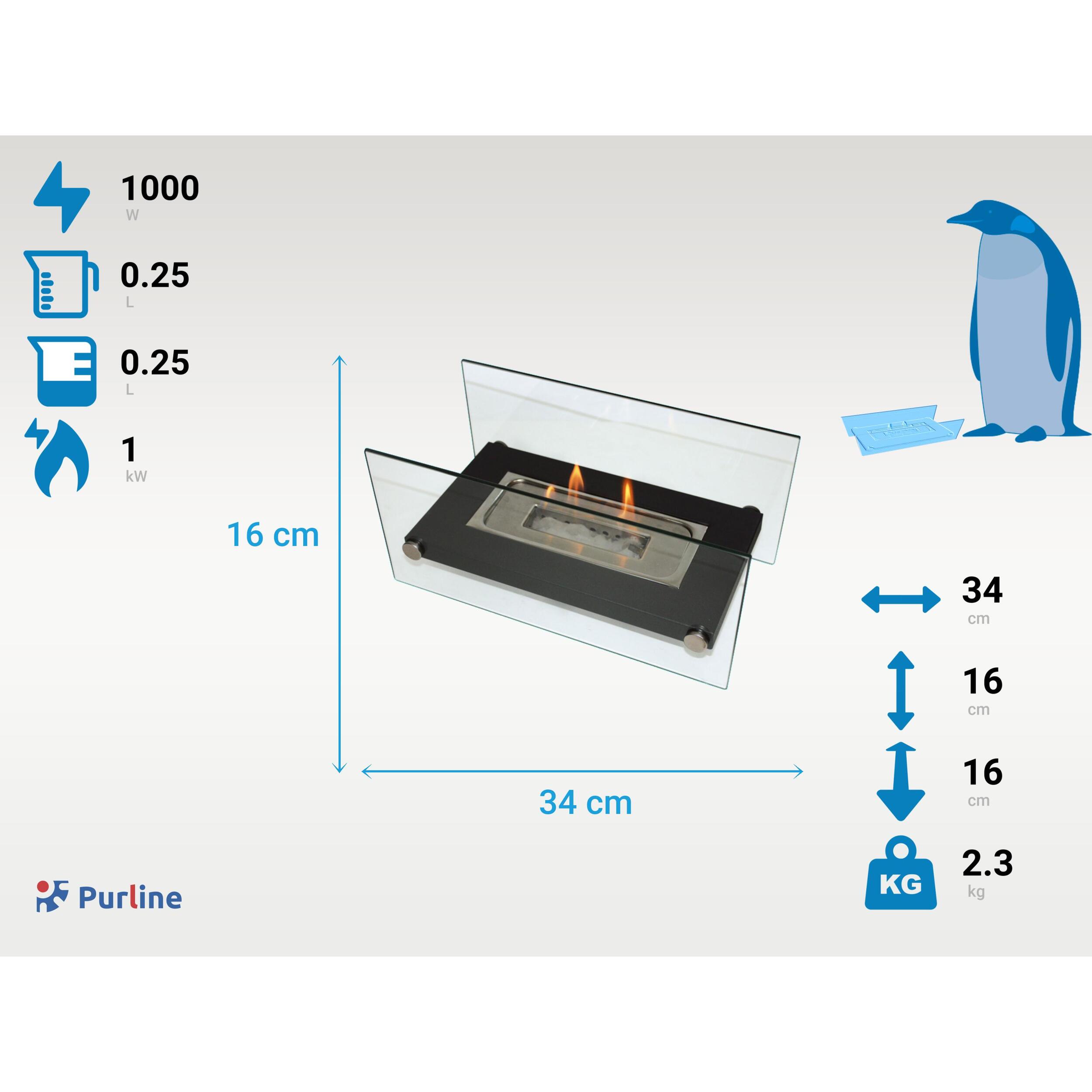 Chimenea de etanol de sobremesa en metal ONIROS PURLINE 1000 W