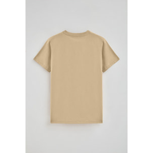 Camiseta marrón claro con cuello redondo y bordado Rigby Go