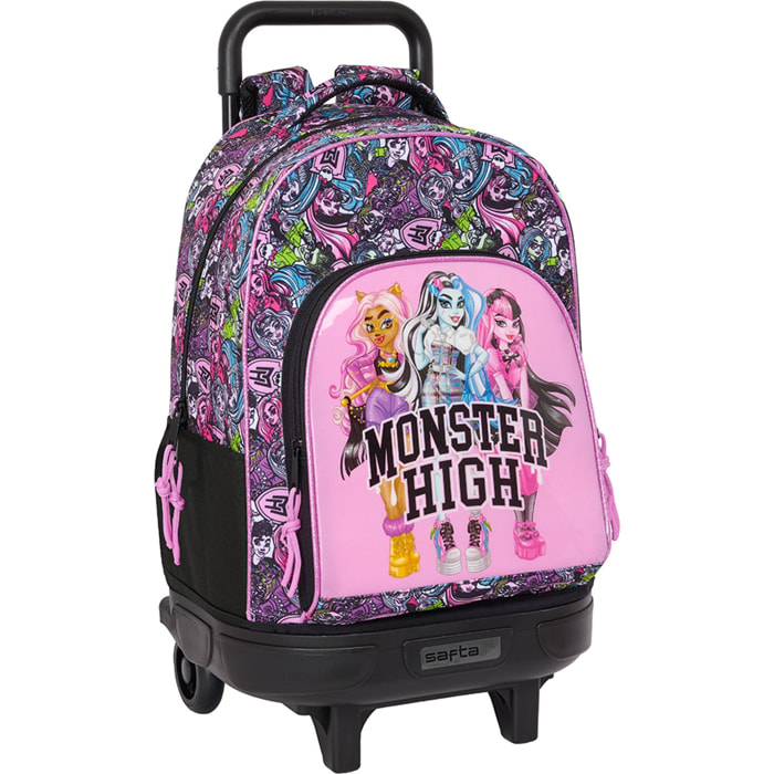 Mochila gde. c/ruedas compact extraible monster high "drama"
