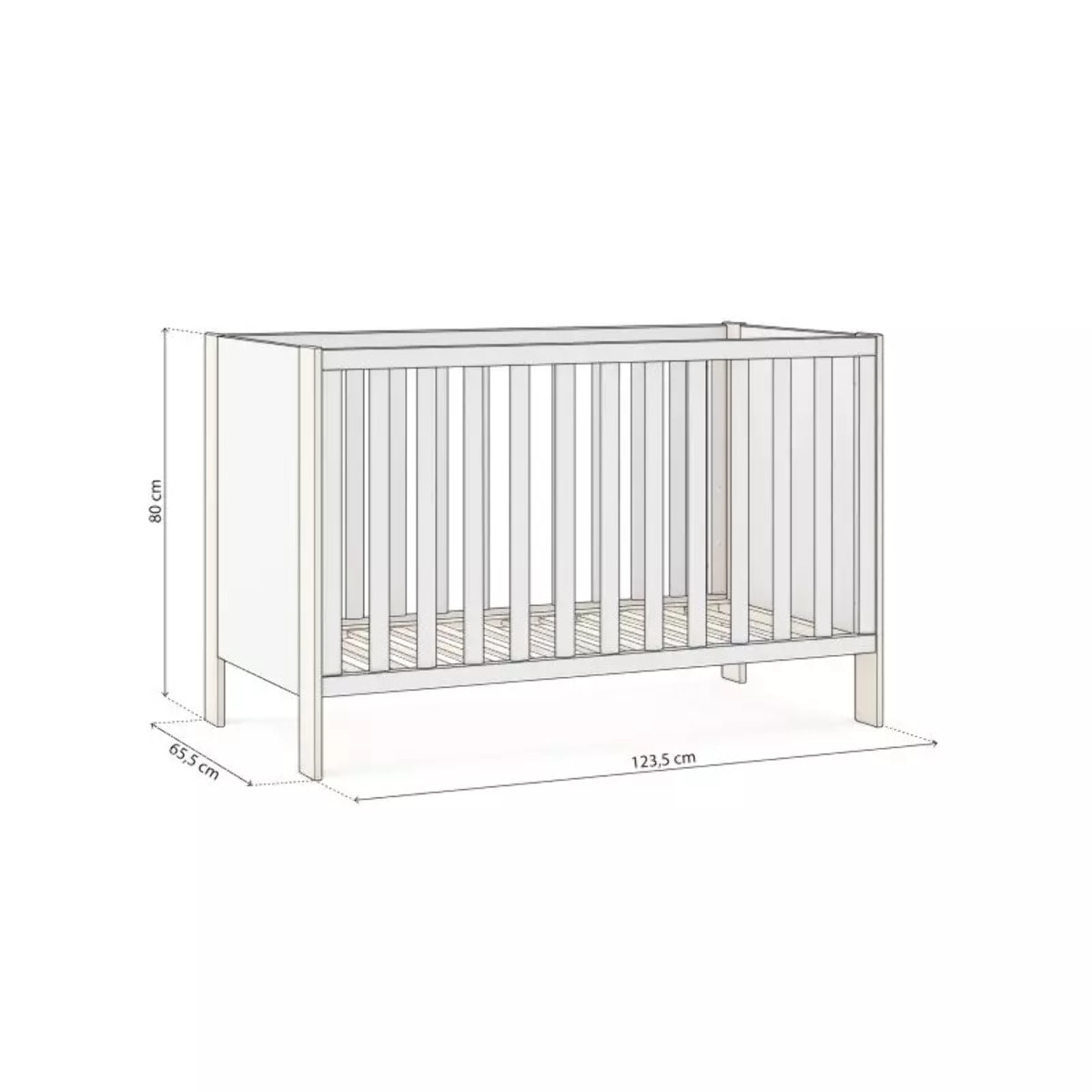 Cuna Misty Breeze Blanco - Oak Soft