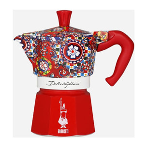 Cafetière italienne BIALETTI Moka Express Rouge Dolce&Gabbana - capacité 3 tasses