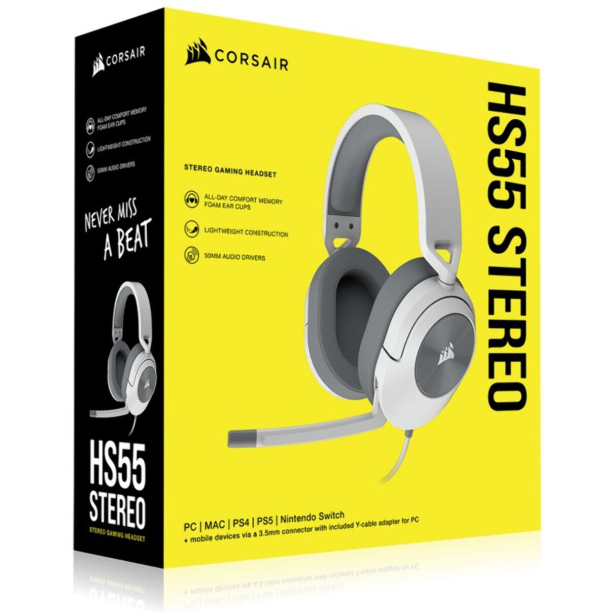 Casque gamer CORSAIR HS55 Stereo Headset white