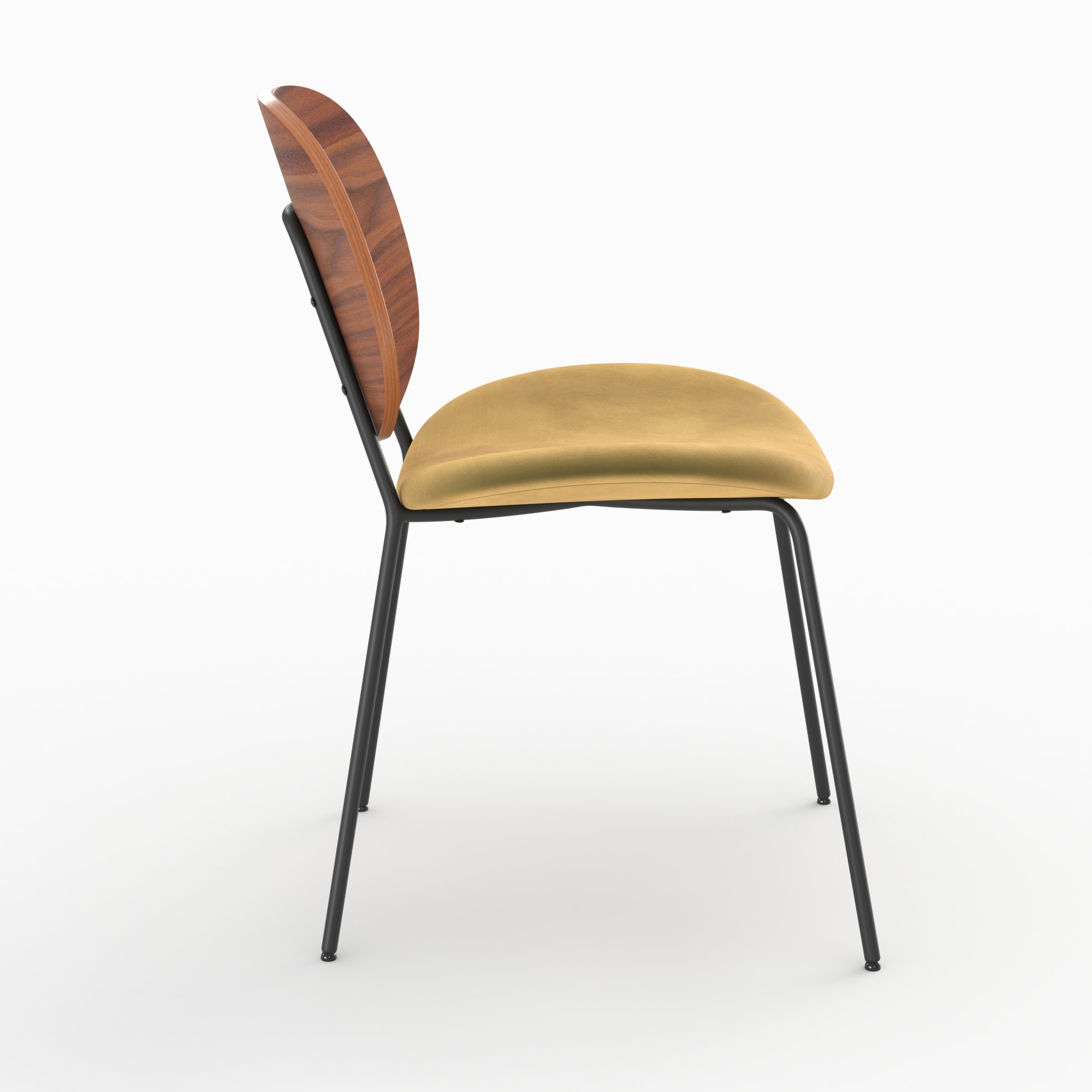 Lot de 2 chaises en velours jaune moutarde - Simone