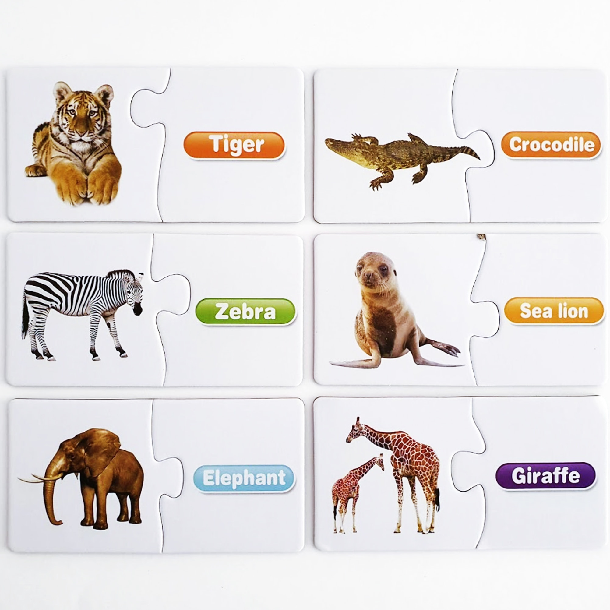 PUZLES EDUCATIVOS 30 EN 1: APRENDE INGLÉS ANIMALES 2pcs/puzle