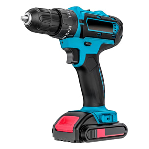 Cacciavite elettrico e trapano, con batteria, set di accessori e valigetta