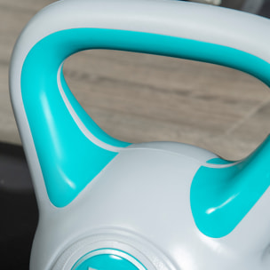 Kettlebell 10 Kg - haltère boule - poignée ergonomique - PU gris bleu
