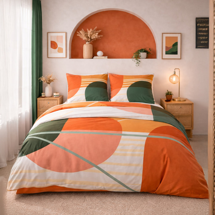 Parure housse de couette 3pcs 100% coton 47fils zoom