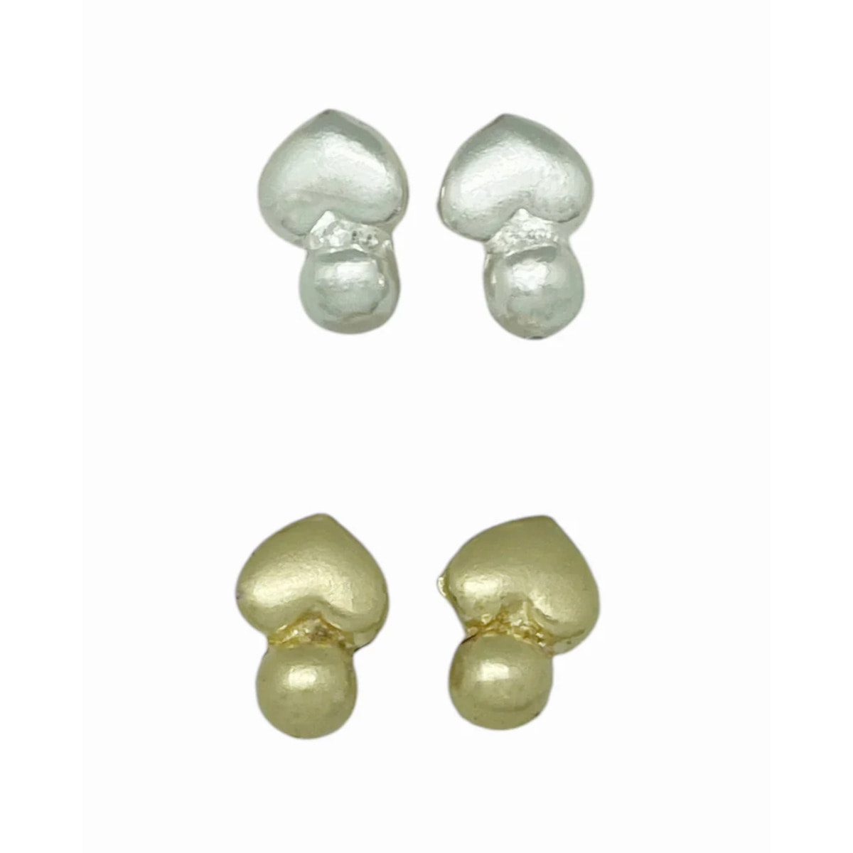 Pack de pendientes corazón mini en plata 10µ y dorado