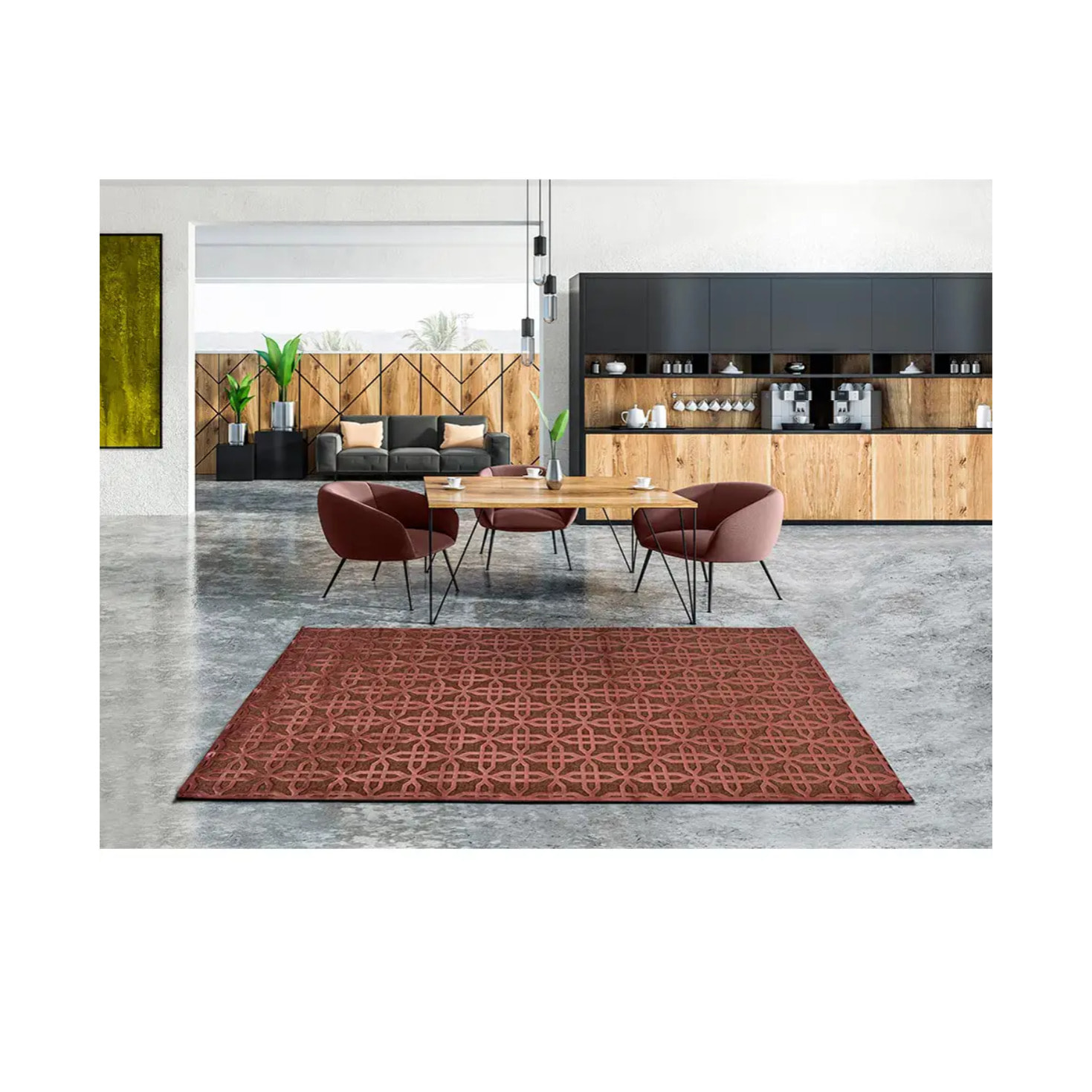 MARGOT Alfombra geométrica de pelo corto Caldera, varias medidas disponibles.