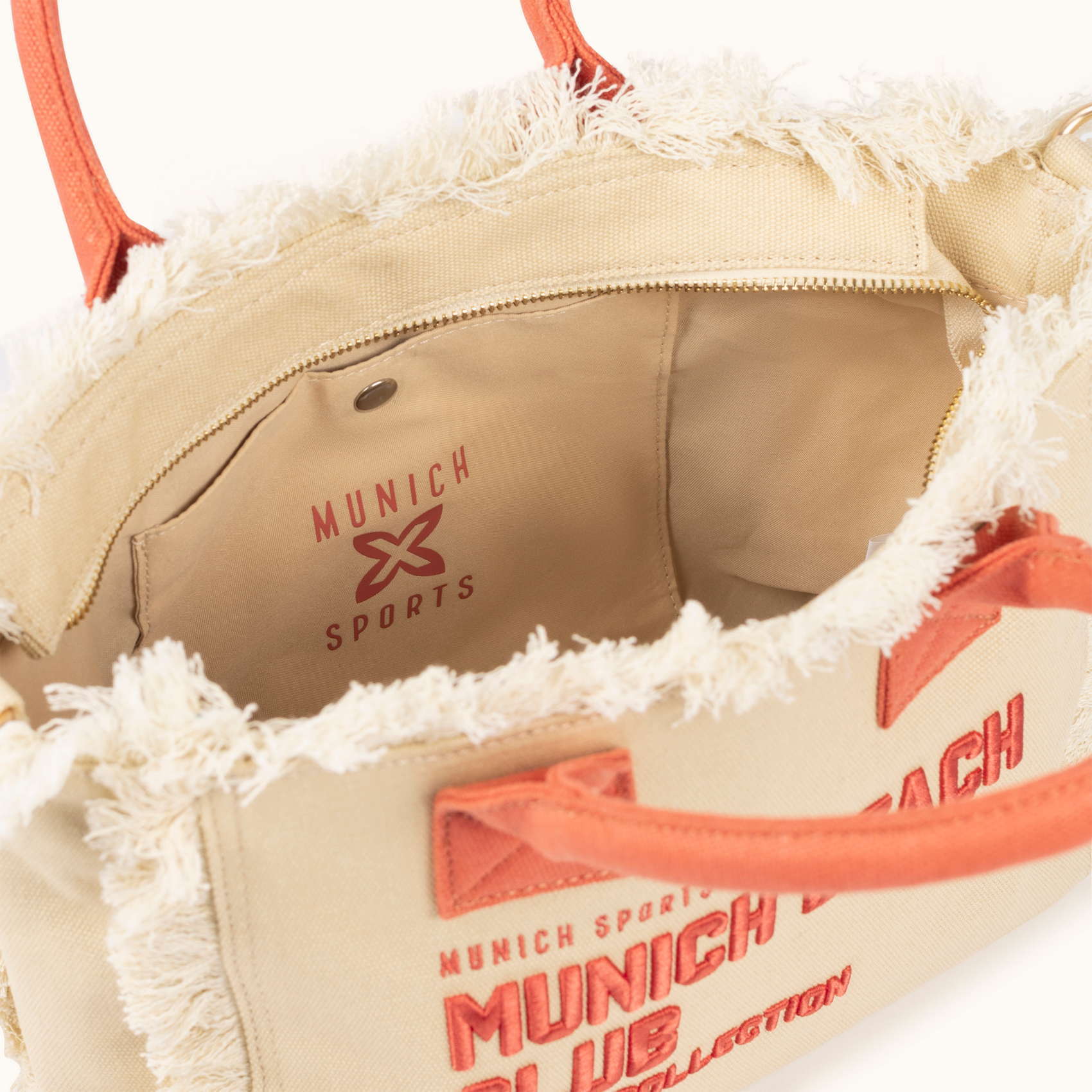 Bolso Bandolera Color Arena de Algodón Reciclado con Flecos SCUBA SAND CROSSBODY