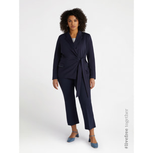 Fiorella Rubino - Giacca elegante con chiusura laterale - Blu