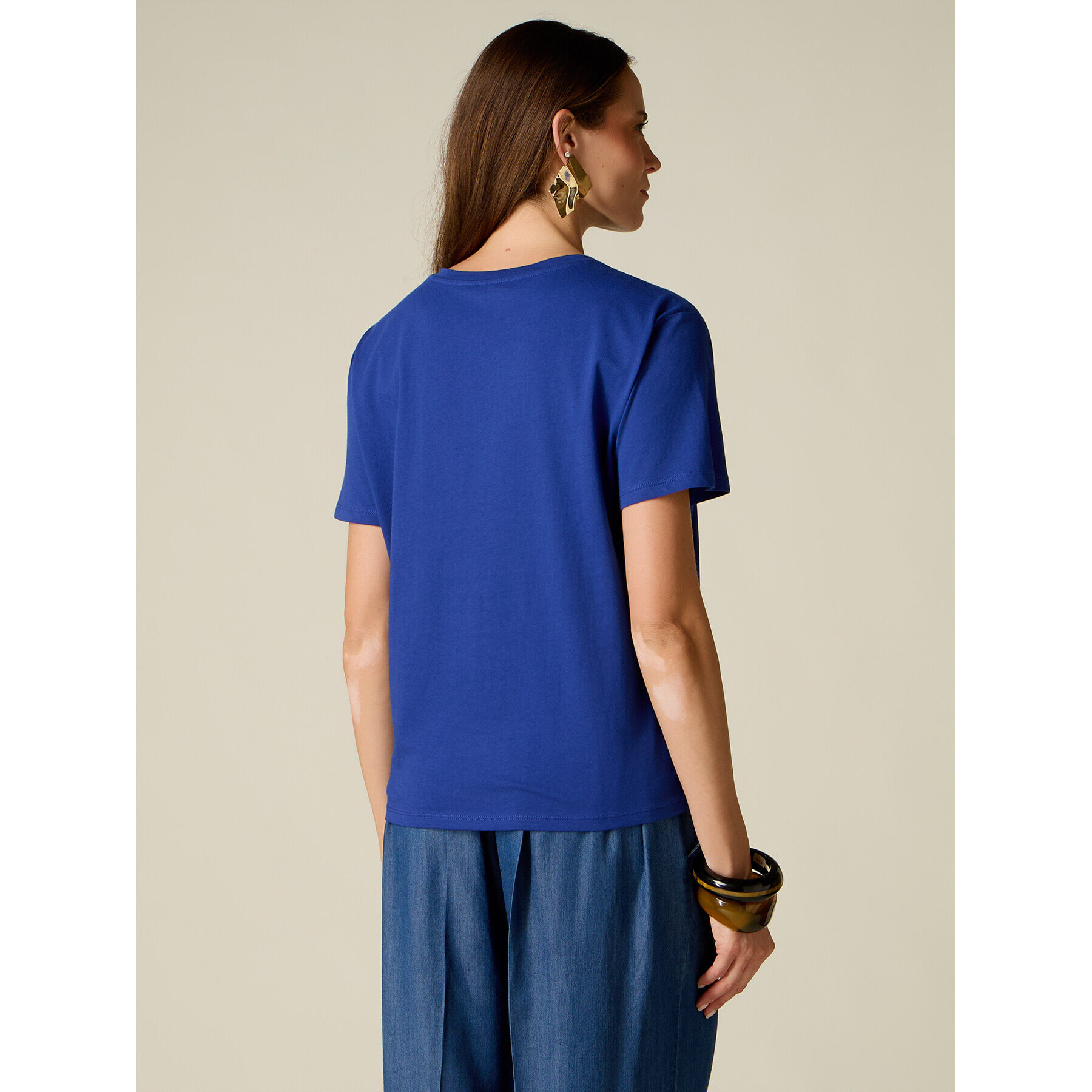 Oltre - T-shirt con stampa lettering - Blu