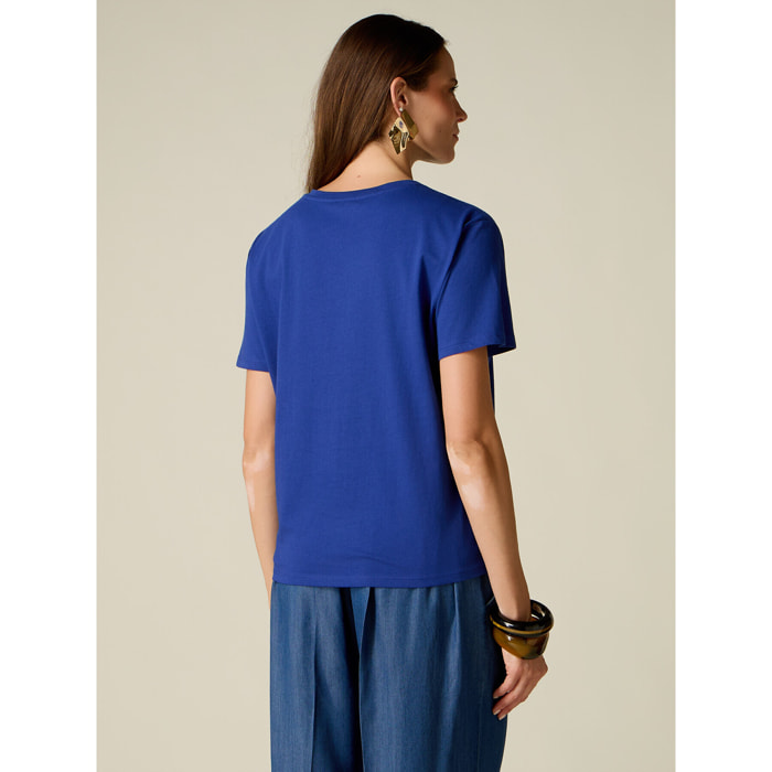 Oltre - T-shirt con stampa lettering - Blu