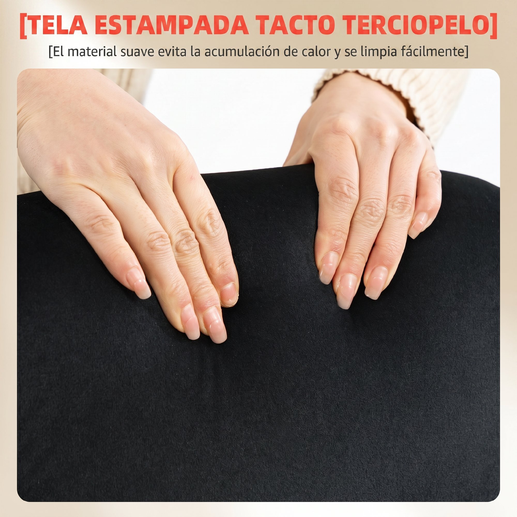 Silla de escritorio Ergonómica, Silla de Oficina con Respaldo Alto, Reposabrazos Abatibles, Asiento con Muelles, Altura Ajustable, Función Basculante, Tapizado en Terciopelo, Negro