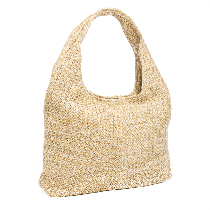 Berbenno Borsa a spalla Donna. Realizzata in rafia sintetica con design intrecciato.